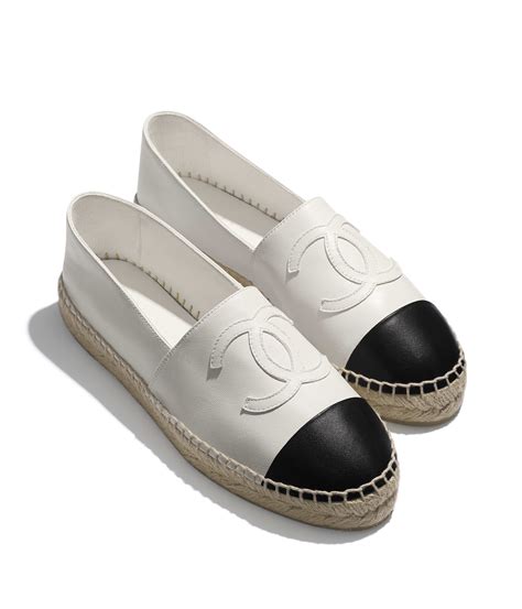 chanel espadrilles black and white canvas|Chanel espadrilles retail price.